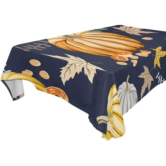 Dreamtimes Thanksgiving Pumpkin Tablecloth, Waterproof Washable Polyester Square Table Cover, Durable Tablecloth for Kitchen Dining Table Party Decor, 54"x72"