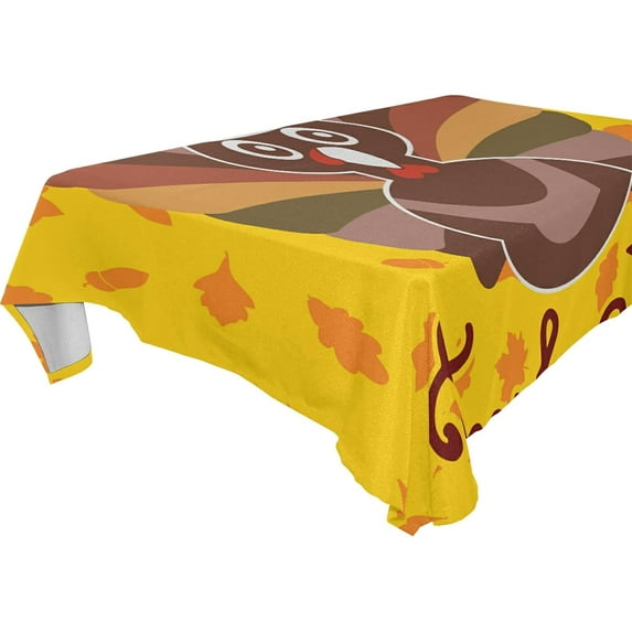 Dreamtimes Thanksgiving Turkey Tablecloth, Waterproof Washable Polyester Square Table Cover, Durable Tablecloth for Kitchen Dining Table Party Decor ( 60"x 108")