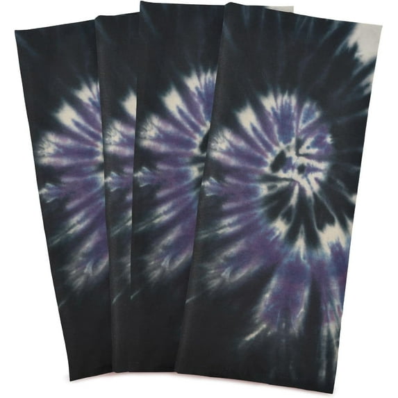 Dreamtimes Tie Dye Dark Color Kitchen Towels Set of 4 Dishcloths Hand Towels Tea Towels Ultra Absorbent for Cleaning Washing Drying Dishes Tableware 28'' x 18''