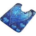 thumbnail image 1 of Dreamtimes Toiletry Mat Art Blue Heart Print, Luxury U-Shaped Toilet Rug, Soft Comfortable Contour Mat for Bathroom Floor, 17.3"x13.4", Non-Slip Absorbent Bath Carpet, Dry Quickly, Machine Washable, 1 of 4