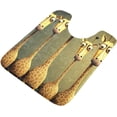 thumbnail image 1 of Dreamtimes Toiletry Mat Cute Giraffes Print, Luxury U-Shaped Toilet Rug, Soft Comfortable Contour Mat for Bathroom Floor, 17.3"x13.4", Non-Slip Absorbent Bath Carpet, Dry Quickly, Machine Washable, 1 of 4