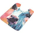 thumbnail image 1 of Dreamtimes Toiletry Mat Painting Cow with Tag Print, Luxury U-Shaped Toilet Rug, Soft Contour Mat for Bathroom Floor, Non-Slip Absorbent Bath Carpet, Dry Quickly, Machine Washable, 24"X20", 1 of 4