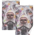 thumbnail image 1 of Dreamtimes Towels Set of 2 Colorful Dog Painting Print for Bathroom Kitchen Travel 16×28 inch, Cotton Bath Towels Lightweight Quickdry for Bathroom Ktichen Travel SPA Gym, 1 of 7