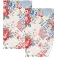 thumbnail image 1 of Dreamtimes Towels Set of 2 Flower and Checkered Print for Bathroom Kitchen Travel 16×28 inch, Cotton Bath Towels Lightweight Quickdry for Bathroom Ktichen Travel SPA Gym, 1 of 7
