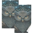 thumbnail image 1 of Dreamtimes Tribal Blue Owl Hand Towels 2 Pieces, Cotton Bath Towel for Drying Face Hands Body Decorative Water Absorbent Lightweight Towels for Bathroom Ktichen Travel Gym,16"x28", 1 of 7