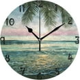 thumbnail image 1 of Dreamtimes Tropical Beach Wall Clock,Silent Non Ticking 10 Inch Battery Operated Round Wall Clocks for Kitchen,Home,Bedrooms,Office Decor, 1 of 6