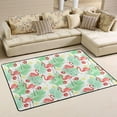 thumbnail image 1 of Dreamtimes Tropical Exotic Flamingo Palm Area Rug, 36"x24" Hibiscus Flower Non-Slip Washable Indoor Door Mat, Absorbent Floor Mat for Bedroom Kitchen Entryway Bathroom, 1 of 7