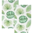 thumbnail image 1 of Dreamtimes Tropical Leaf Cotton Towels Set 2 Pcs Absorbent Hand Towel Face Towels Kitchen Towels Bath Towels for Bathroom Laundry Room Kitchen 16 x 28 Inches, 1 of 7