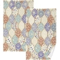 thumbnail image 1 of Dreamtimes Turkish Style Pattern Print Pure Cotton Hand Towels for Bath Decorative Guest Towels Fingertip Towels for Bathroom Spa Gym, 2-Piece, 16 x 28 inches, 1 of 7