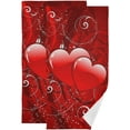 thumbnail image 1 of Dreamtimes Two Heart Retro Valentines Hand Towels 2 PCS, Kitchen Towel Ultra Soft and Highly Absorbent,Decorative Fingertip Face Towel for Bathroom Hotel, 28.3"x14.4", 1 of 6