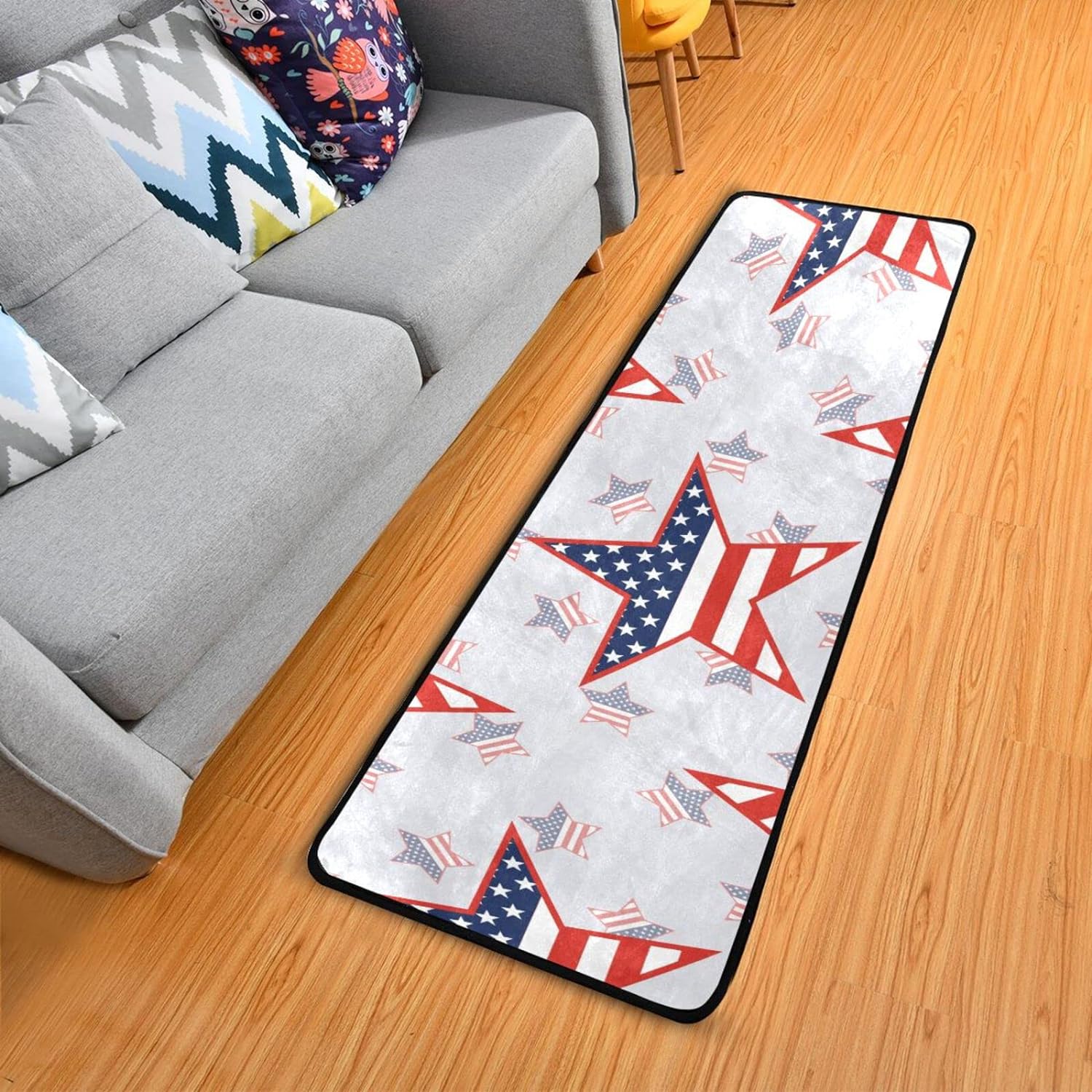 Prepppy Patriots Rug Dreamtimes USA Patriotic Stars Hallway Runner Rug 2'x6' Kitchen Rug ...