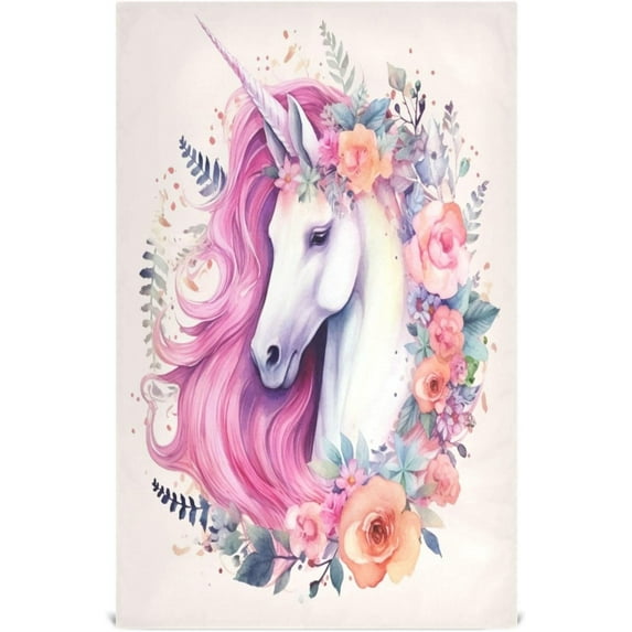 Dreamtimes Unicorn Kitchen Towels, 18 x 28 Inch Super Soft and Absorbent Dish Cloths for Washing Dishes, 4 PCS Reusable Multi-Purpose Microfiber Hand Towels for Kitchen