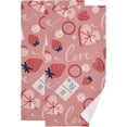 thumbnail image 1 of Dreamtimes Strawberry Soft Hand Towels 2-Piece Absorbent Bath Towel Decorative Fingertip Towels for Bathroom Gym Spa Hotel Beach Swimming Pool,14.4" x 28.3", 1 of 7