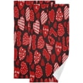 thumbnail image 1 of Dreamtimes Valentine's Day Hearts Pattern Hand Towels for Bathroom, Cartoon Love Kitchen Towel 2 PCS Ultra Soft and Highly Absorbent Decorative Fingertip Face Bath Towels for Spa & Hotel, 28.3"x 14.4", 1 of 5