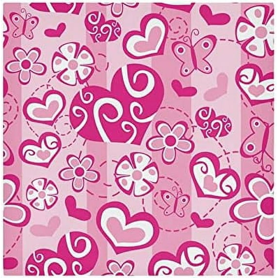 Dreamtimes Valentine's Day Love Heart Cloth Napkins Set of 4, Oversized Washable Reusable Polyester Dinner Table Napkins for Family, Restaurant, Party Decor, 20"x 20"