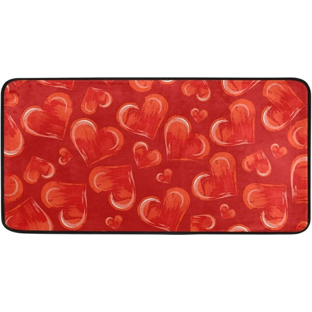Dreamtimes Valentine's Day Love Heart Kitchen Rug, 39"x20" NonSlip