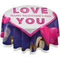 thumbnail image 1 of Dreamtimes Valentine's Day Round Tablecloth,Fuchsia Love Hearts and Roses Round Table Cloth Water Resistant Spill Proof Large Table Cover for Valentine's Day Romantic Dinner Decorate 60", 1 of 7