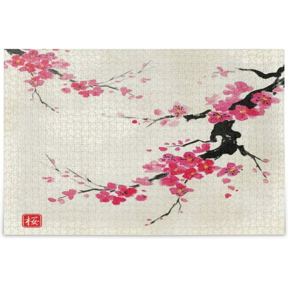 Dreamtimes Vintage Blossom Cherry Flowers Puzzle for Adults 500 Piece Puzzles Game DIY Toys Creative Gift Home Decorations