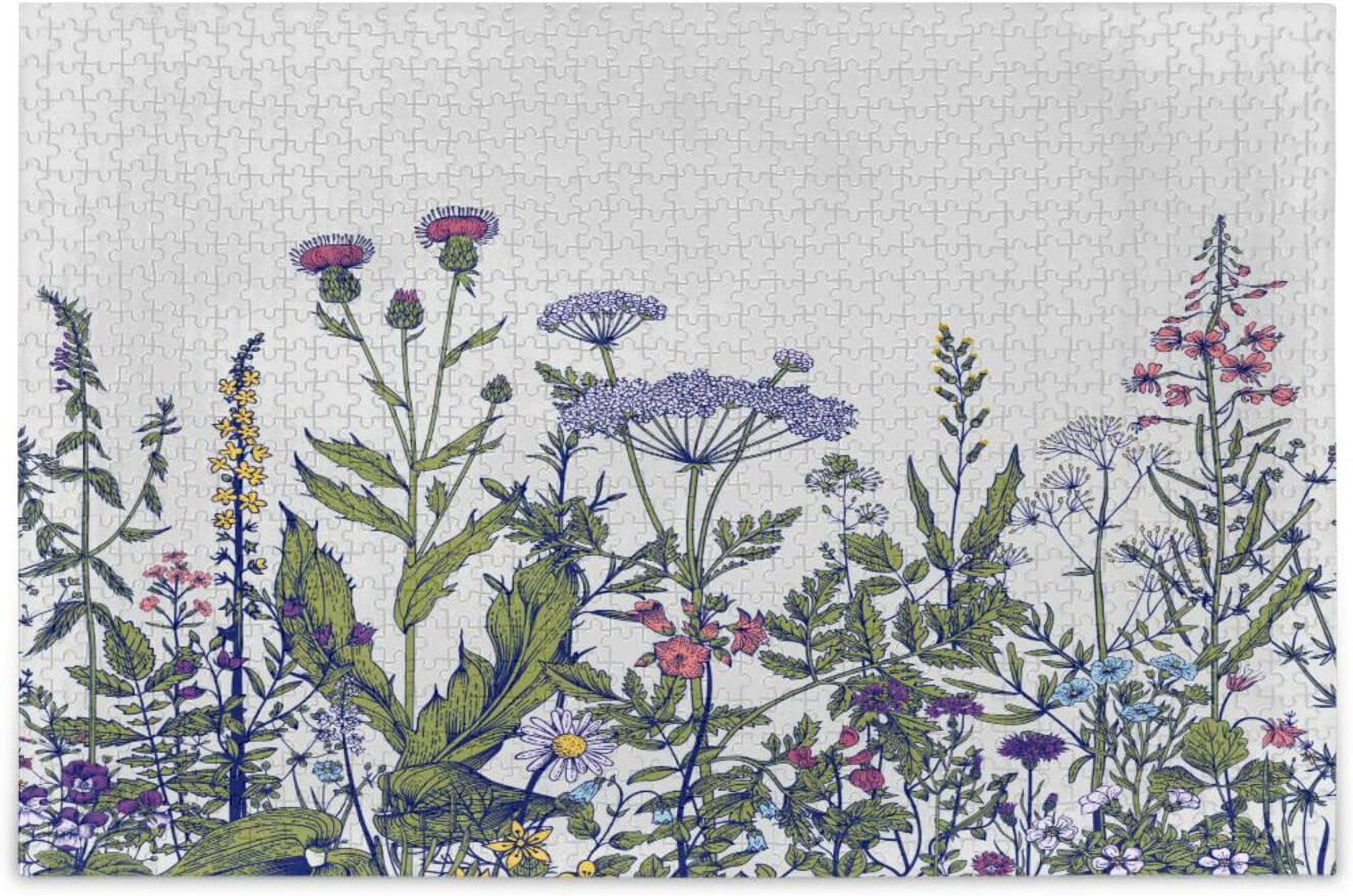 Dreamtimes Vintage Colorful Herbs and Wild Flowers Floral Jigsaw
