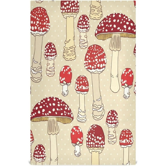 Dreamtimes Vintage Mushroom Kitchen Dish Towel 1 Pack, Soft Absorbent Dishcloths Reusable Hand Towel Washable Tea Towels for Home Kitchen Bar Table Decor, 28 x 18 Inch