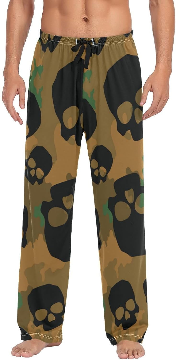 Dreamtimes Vintage Skull Bones Camouflage Camo Pajama Pants For Men ...