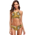 thumbnail image 1 of Dreamtimes Vintage Sunflowers Swimsuits Padded Bikini Sets Sexy Swimwear for Women, XX-Large, 1 of 7