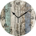 thumbnail image 1 of Dreamtimes Vintage Wood Grain Wall Clock, 10 Inch Silent Non Ticking Round Clock Oil Painting Clock Easy to Read Clock for Living Room Bedroom Bathroom Home Decor, 1 of 7