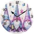 thumbnail image 1 of Dreamtimes Wall Clock Christmas Gnomes 10 Inch Silent Non Ticking Quality Quartz Battery Operated Digital Round Easy to Read for Home Office Kitchen Decorative, 1 of 7