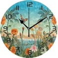 thumbnail image 1 of Dreamtimes Wall Clock Dragonflies Flowers 10 Inch Silent Non Ticking Quality Quartz Battery Operated Digital Round Easy to Read for Home Office Kitchen Decorative, 1 of 7