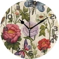 thumbnail image 1 of Dreamtimes Wall Clock Floral Butterfly 10 Inch Silent Non Ticking Quality Quartz Battery Operated Digital Round Easy to Read for Home Office Kitchen Decorative, 1 of 7