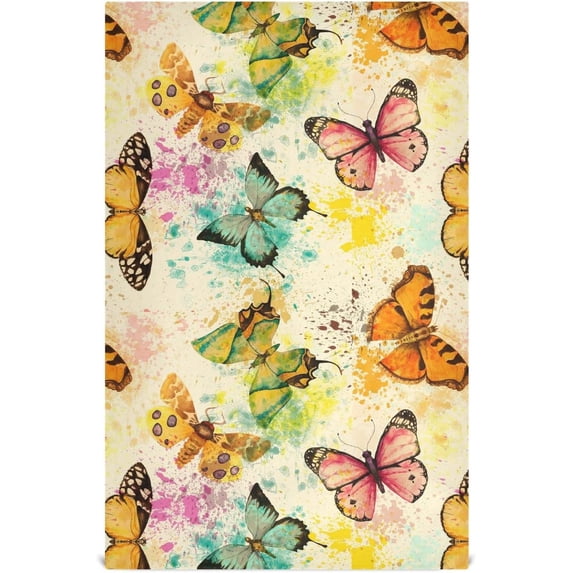 Dreamtimes Watercolor Butterfly Kitchen Towel, Dish Towels Quick Drying Tea Towels Absorbent Hand Towels for Kitchen Sink Dinner Table 28 x 18 Inches, Set of 6