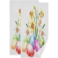 thumbnail image 1 of Dreamtimes Watercolor Easter Eggs Hand Towels 2 PCS, Spring Flowers Kitchen Towel Ultra Soft and Highly Absorbent,Decorative Fingertip Face Towel for Bathroom Hotel, 28.3"x14.4", 1 of 6