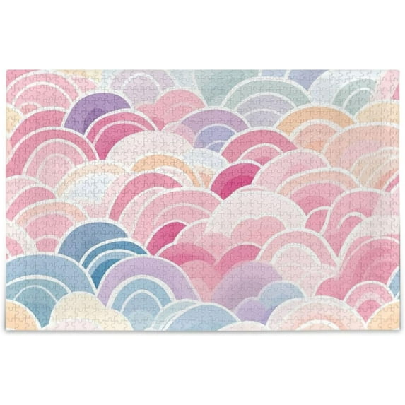 Dreamtimes Watercolor Rainbow Puzzle 500 Pieces - Wooden Jigsaw Puzzles for Family Games - Suitable for Teenagers and Adults