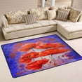 thumbnail image 1 of Dreamtimes Watercolor Red Poppies Area Rug 72x48in Cute Flower Non-Slip Floor Carpet Comfort Floor Mats Decor for Indoor Living Dining Room and Bedroom Area, 1 of 7