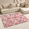 thumbnail image 1 of Dreamtimes Watercolor Spring Summer Area Rug, 36"x24" Funny Flowers Butterflies Non-Slip Washable Indoor Door Mat, Absorbent Floor Mat for Bedroom Kitchen Entryway Bathroom, 1 of 7