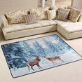 thumbnail image 1 of Dreamtimes Winter Forest Deer Non-Slip Area Rug 72"x48", Snowy New Year Soft Non Slip Washable Floor Mats for Indoor Front Porch,Living Room, Bedroom,Kitchen, 1 of 7
