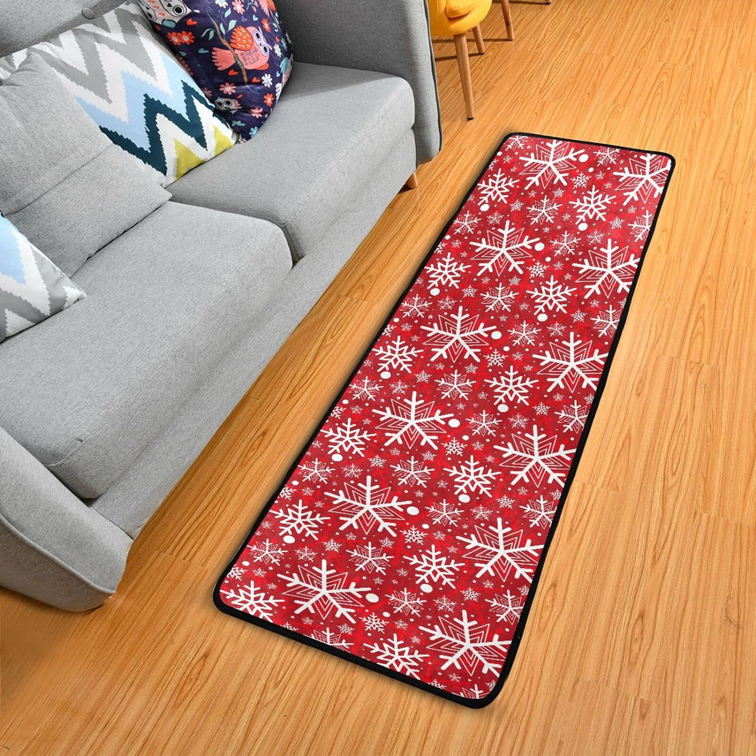 Dreamtimes Winter Snowflakes Hallway Runner Rug 2'x6' Kitchen Rug with