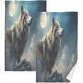 thumbnail image 1 of Dreamtimes Wolf Under Moonlight Cotton Towel Set 2PCS, Quick Drying Bath Towels, Soft and Breathable Hand Towel WashCloths for Kitchen, Bathroom, Gym, Beach, 1 of 7