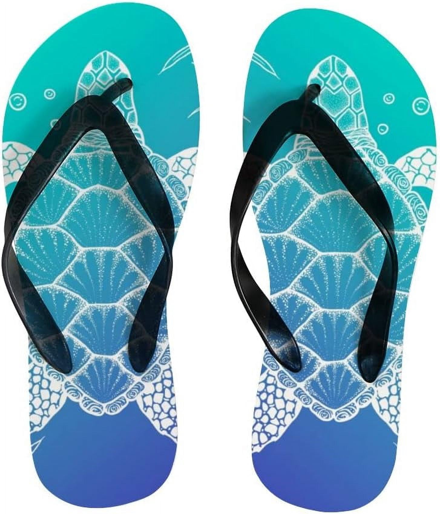 Dreamtimes Women Flip Flops Slippers Ocean Sea Aquatic Turtle Tortoise ...