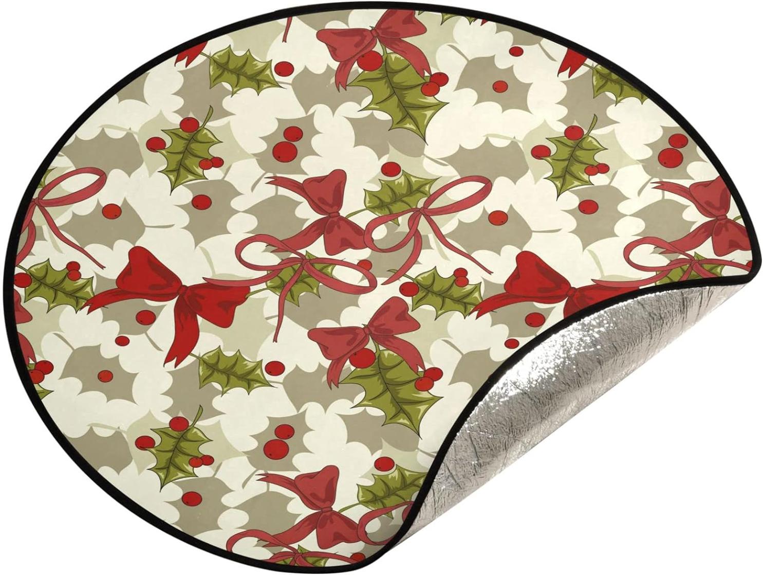 Dreamtimes Xmas Christmas Bows Christmas Tree Mats Waterproof Tree