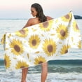 thumbnail image 1 of Dreamtimes Yellow Sunflower Beach Towel Quick Dry Absorbent Bath Towels Sandproof Lightweight Towel for Gym Yoga Sports Swimming- 30x60in, 1 of 7