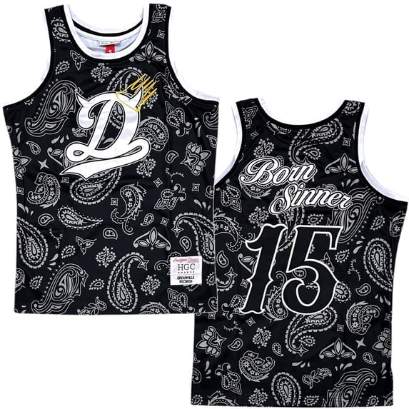 Dreamville Records J. Cole Men's Headgear Classics Embroidered Basketball Jersey (Medium, Black)