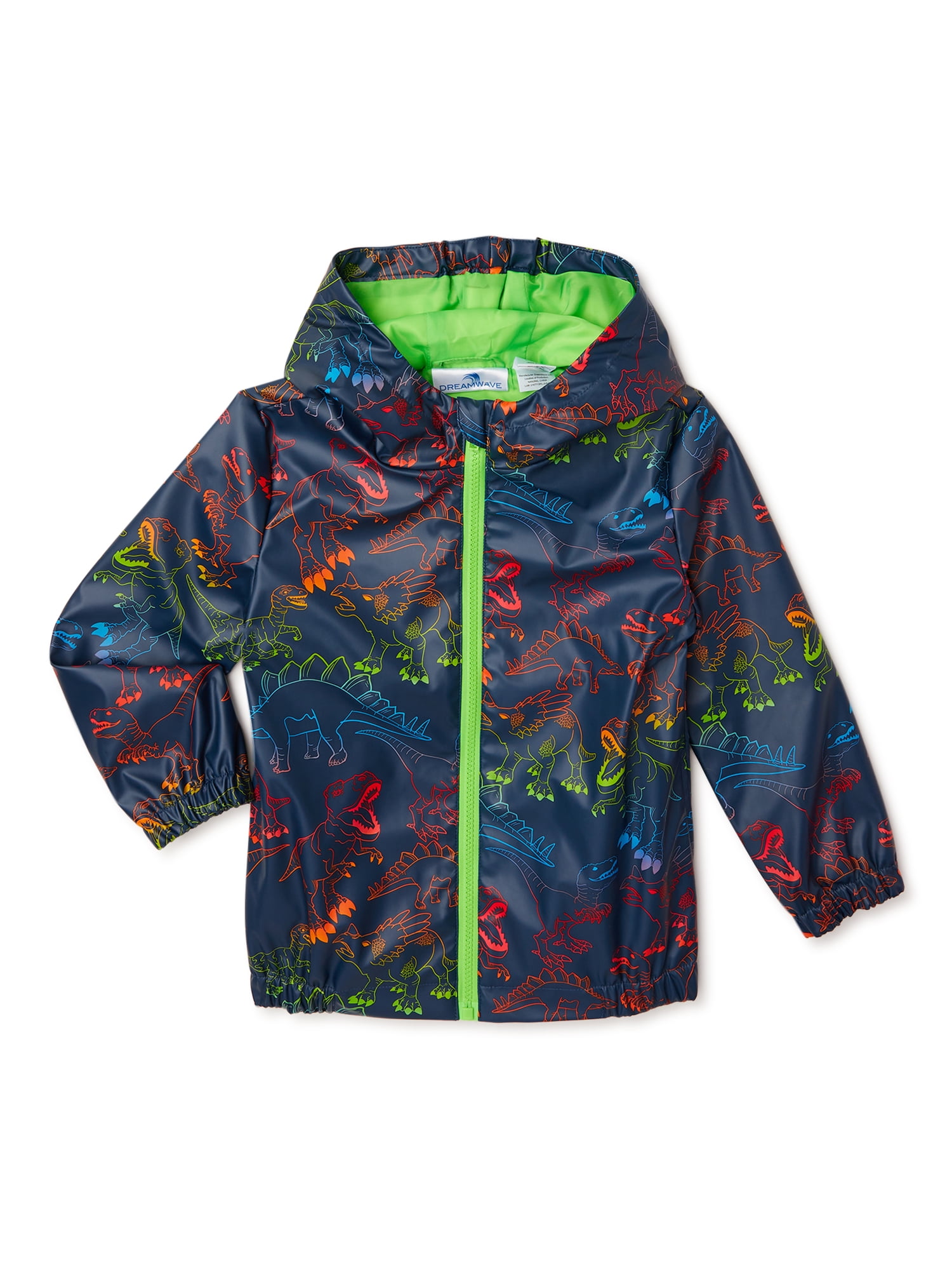 Dreamwave Boys’ Dinosaurs Hooded Rain Jacket, Sizes 48
