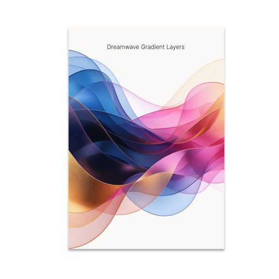 Dreamwave Gradient Layers Surreal Wall Art - Experimental Art Enthusiast - 13x19 Poster Print