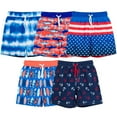 thumbnail image 1 of Dreamwave Infant Baby Boys 5 Pack Swim Trunks Bathing Suits Infant to Toddler, 1 of 2