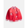 thumbnail image 1 of Minnie Mouse Girls' Graphic Patch Varsity Sateen Jacket with Long Sleeves, Sizes 4-12, 1 of 5