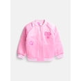 thumbnail image 1 of Barbie Girls' Graphic Patch Varsity Sateen Jacket with Long Sleeves, Sizes 4-12, 1 of 4