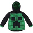 thumbnail image 1 of Dreamwave Minecraft Creeper Little Boys Winter Coat Puffer Jacket Green 7, 1 of 3