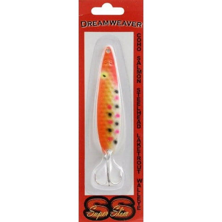Dreamweaver Lures Super Slim Trout Fishing Spoon Lure, Orange