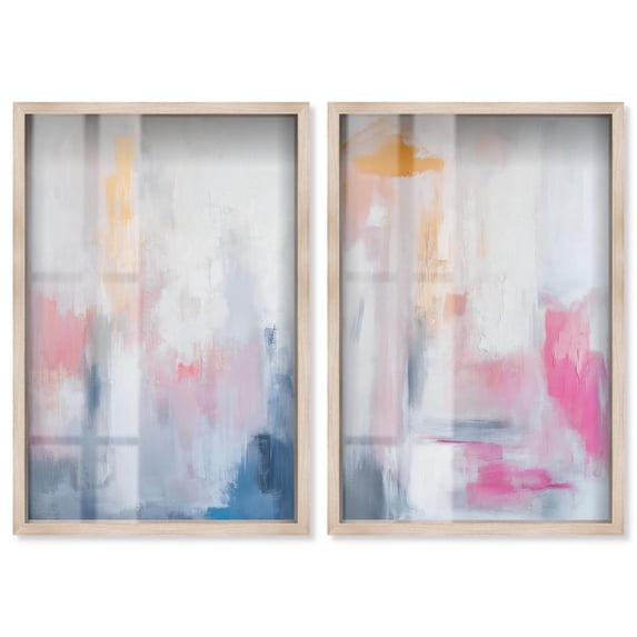 Dreamweaver Serenity Duo Shadowbox Print Bathroom Wall Decor by Art Remedy, Blonde Frame, 10 x 15